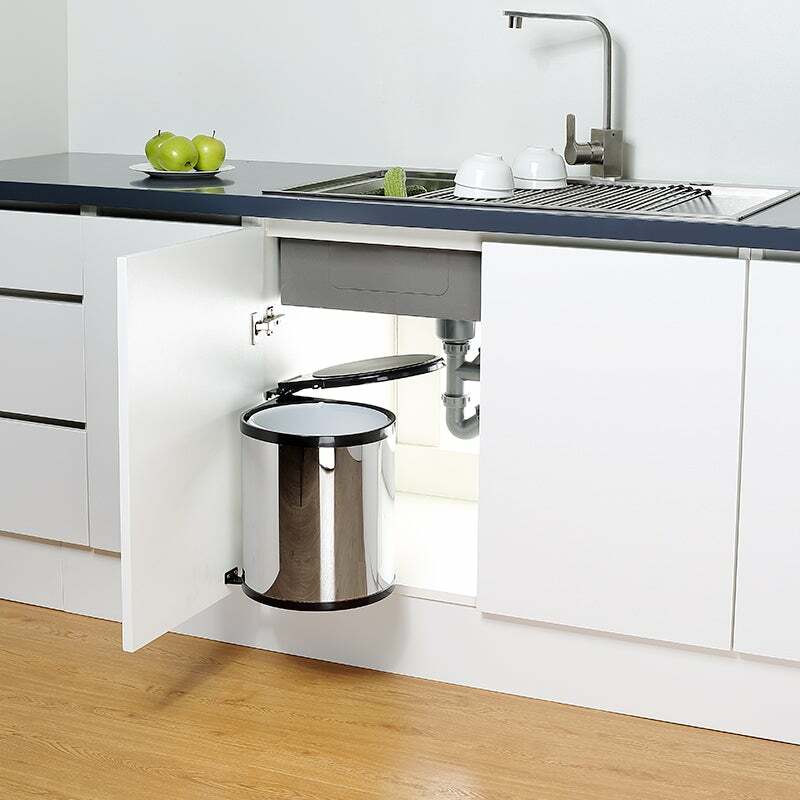 SUS304 Stainless Steel Build-in Cabinet Waste Bin