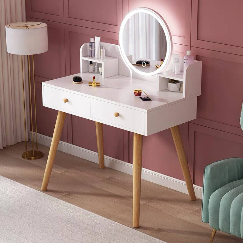 Daisy Modern white dressing table with grey stool  / Vanity table
