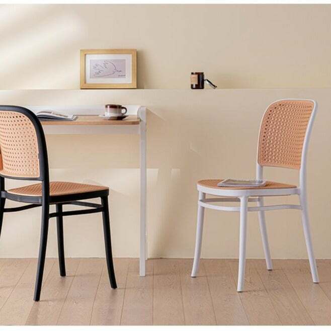 Rattan farmhouse dining chair