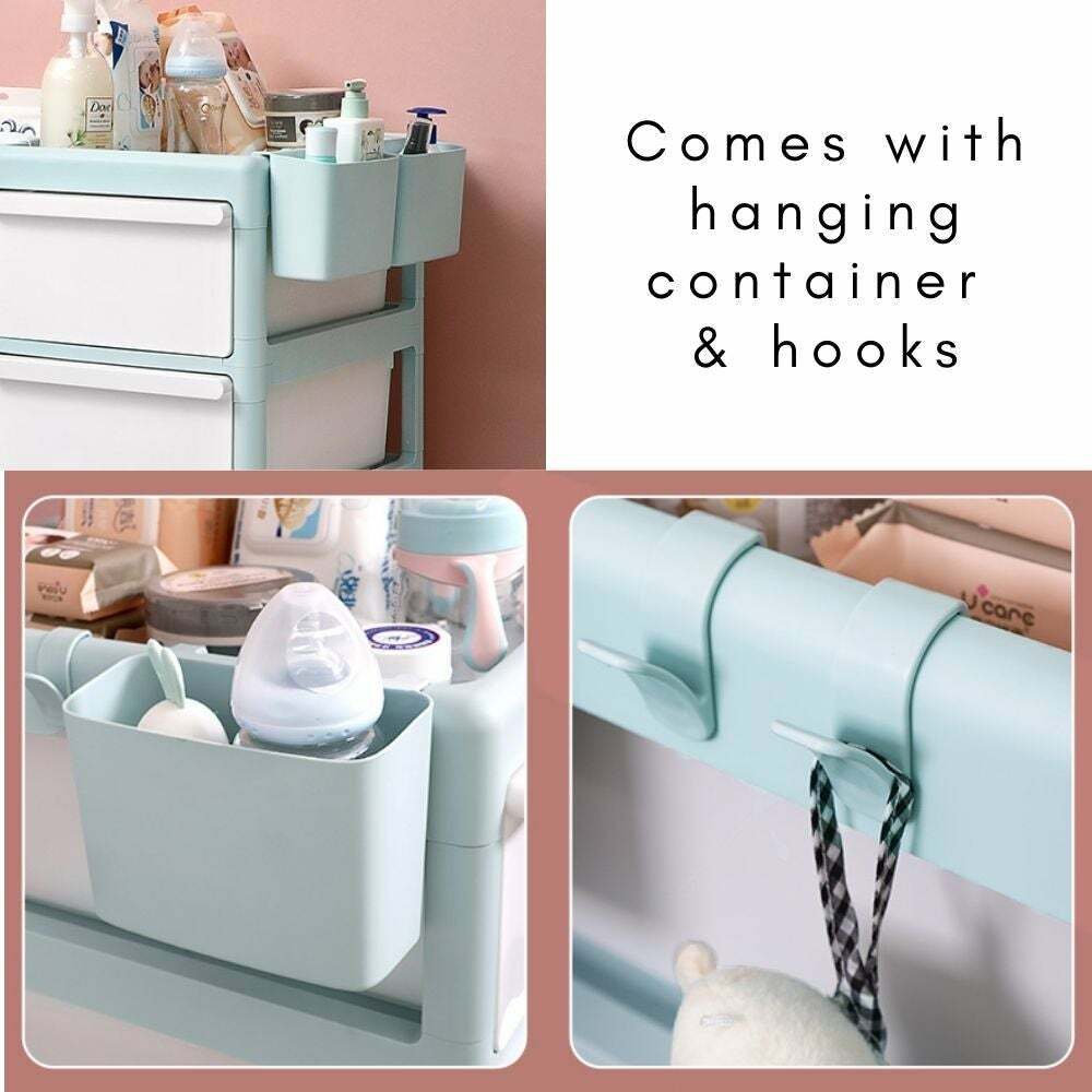 New born nursery storage trolley cart