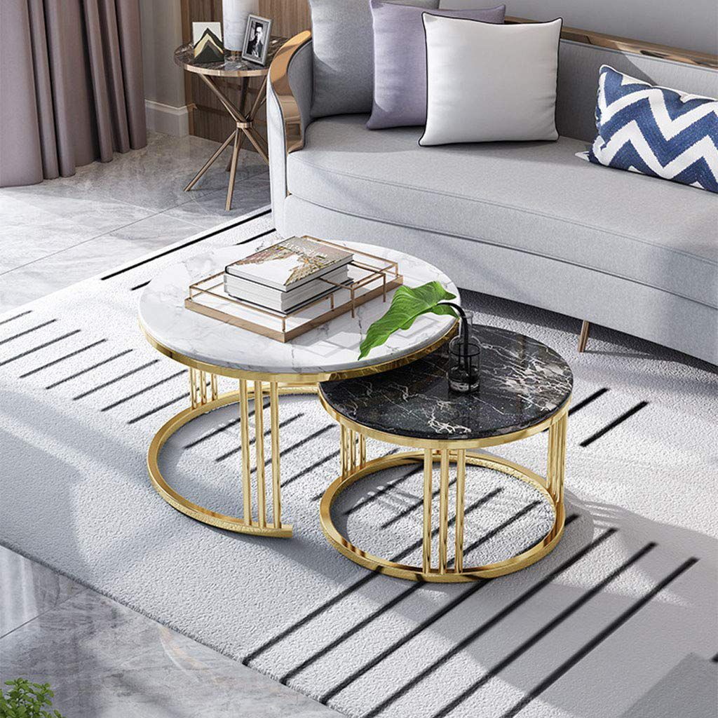 Twin Nesting Coffee Console Table (gold)
