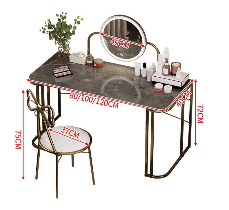 Alora Grey Marble Dressing table with LED Mirror