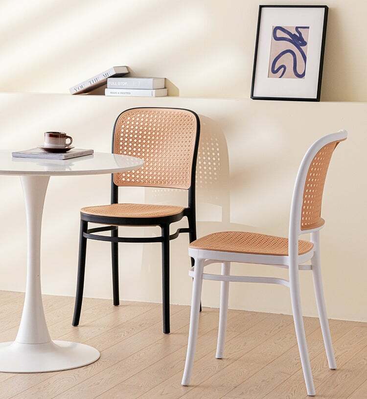 Rattan farmhouse dining chair