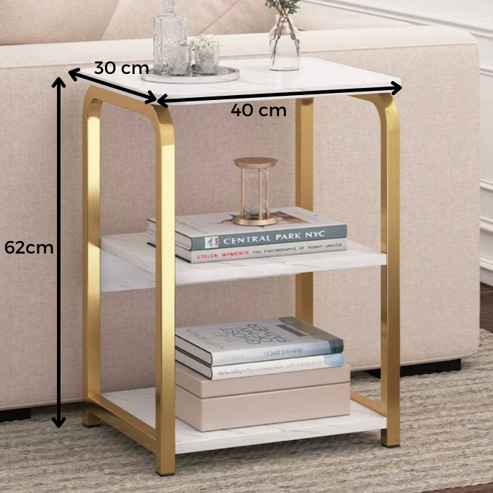 Everly Wood Coffee Table with marble design