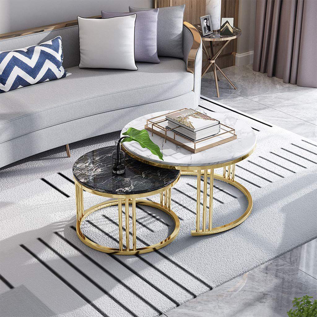 Twin Nesting Coffee Console Table (gold)