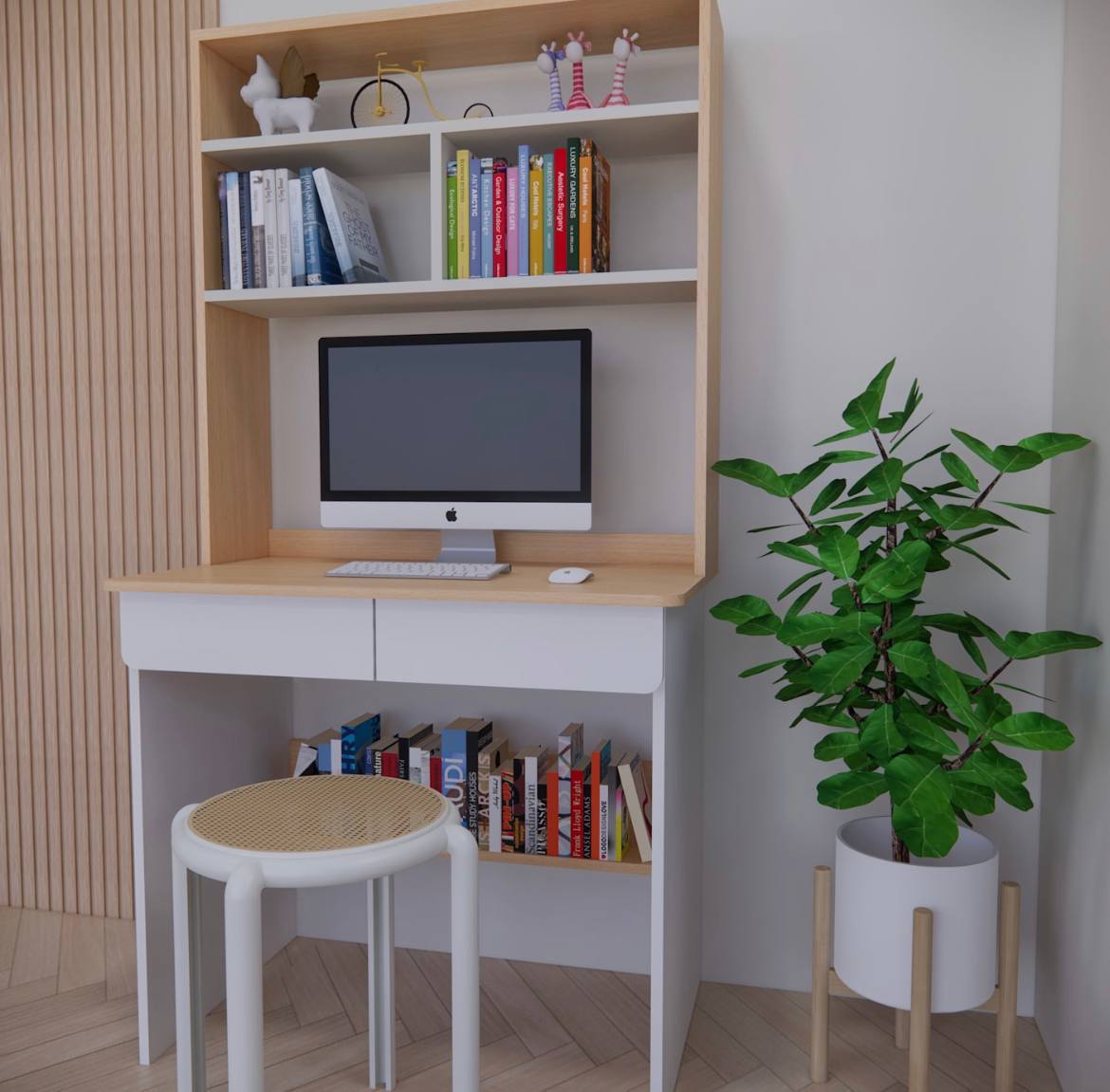 Derlyna Rattan stackable stools