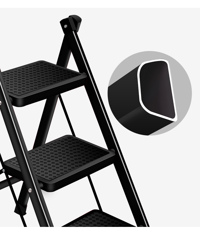 Household Jet Black Step Ladder | 2 and 3 steps