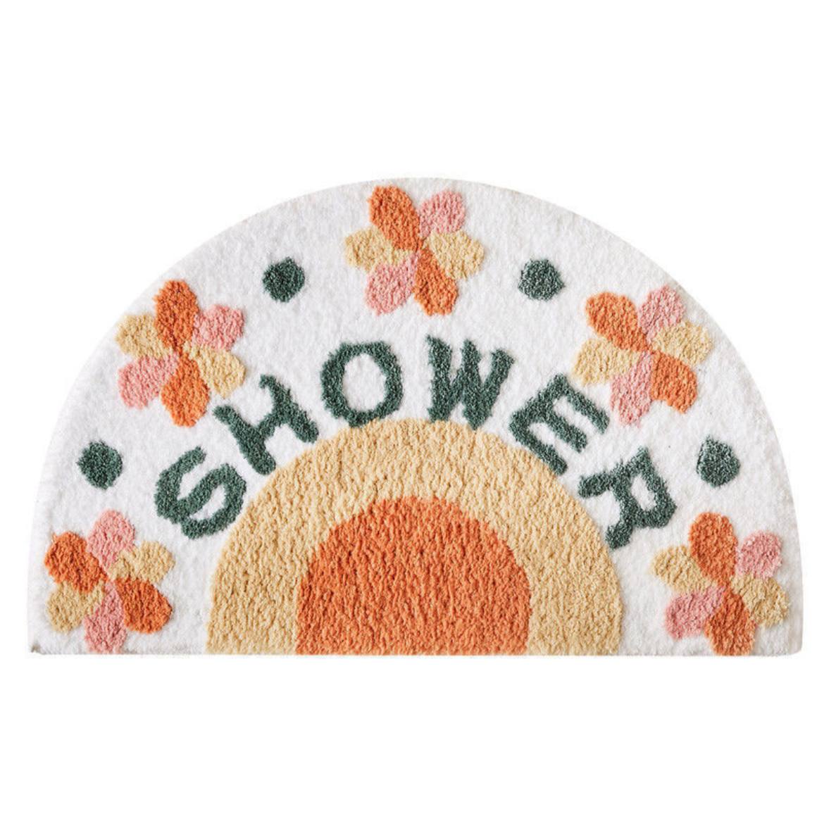 Half round soft & fluffy Door Mat, floor rug