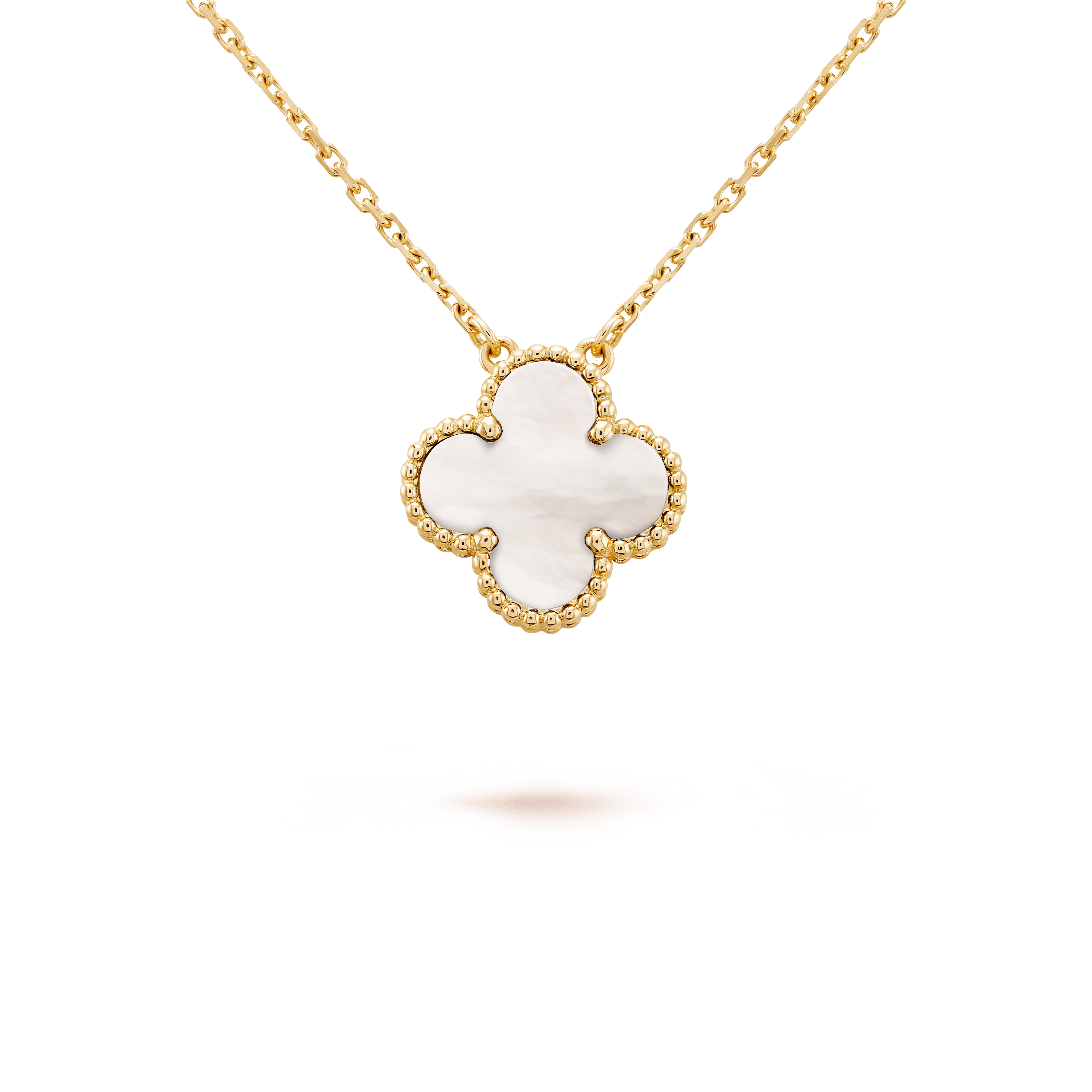ヴィンテージ アルハンブラ ペンダント, イエローゴールド, マザー オブ パール:  1 石, Detail, Jewelry Pendent