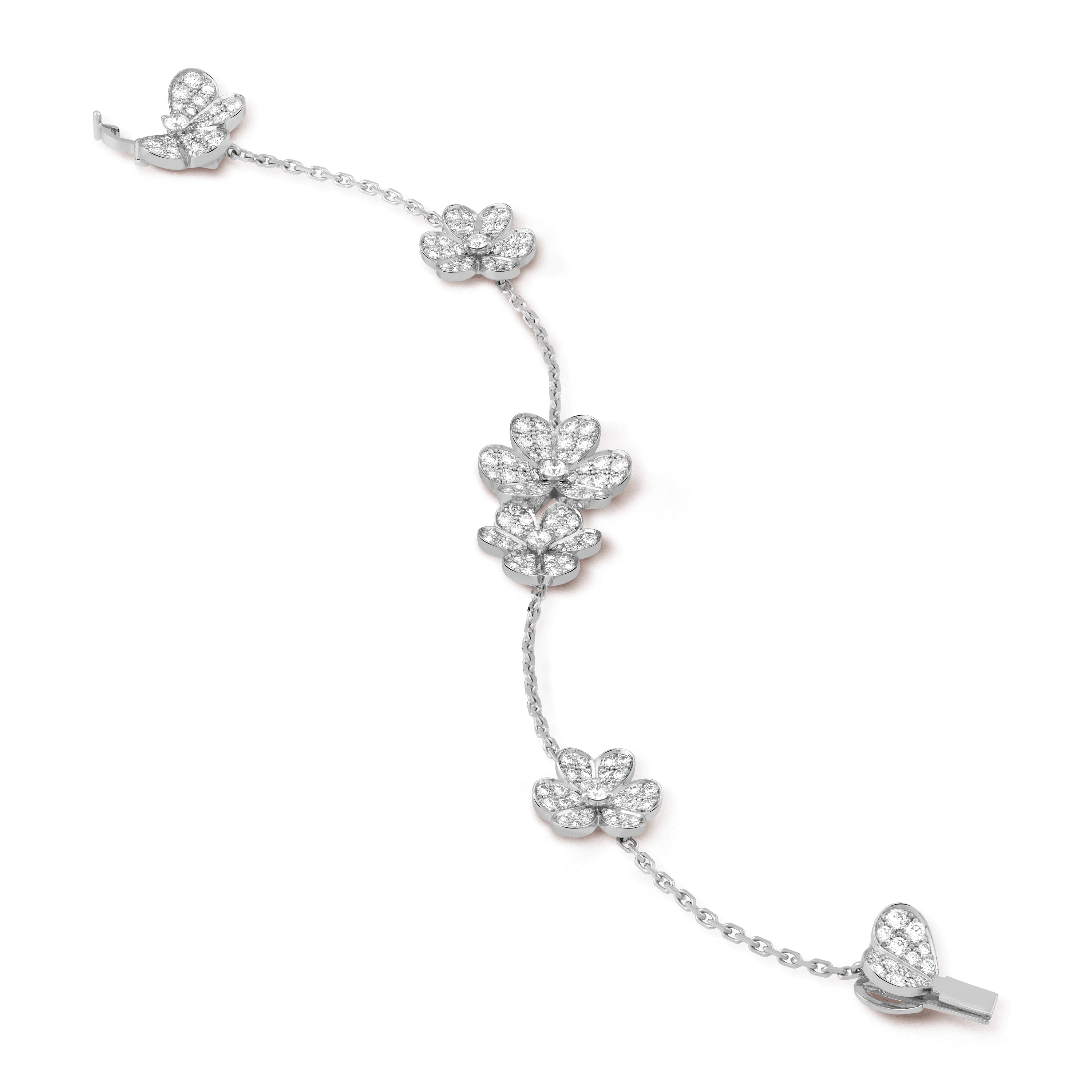 フリヴォル ブレスレット、5フラワー, ホワイトゴールド, ダイヤモンド: 179 石, 2.78 カラット, Close Up, Jewelry Bracelet