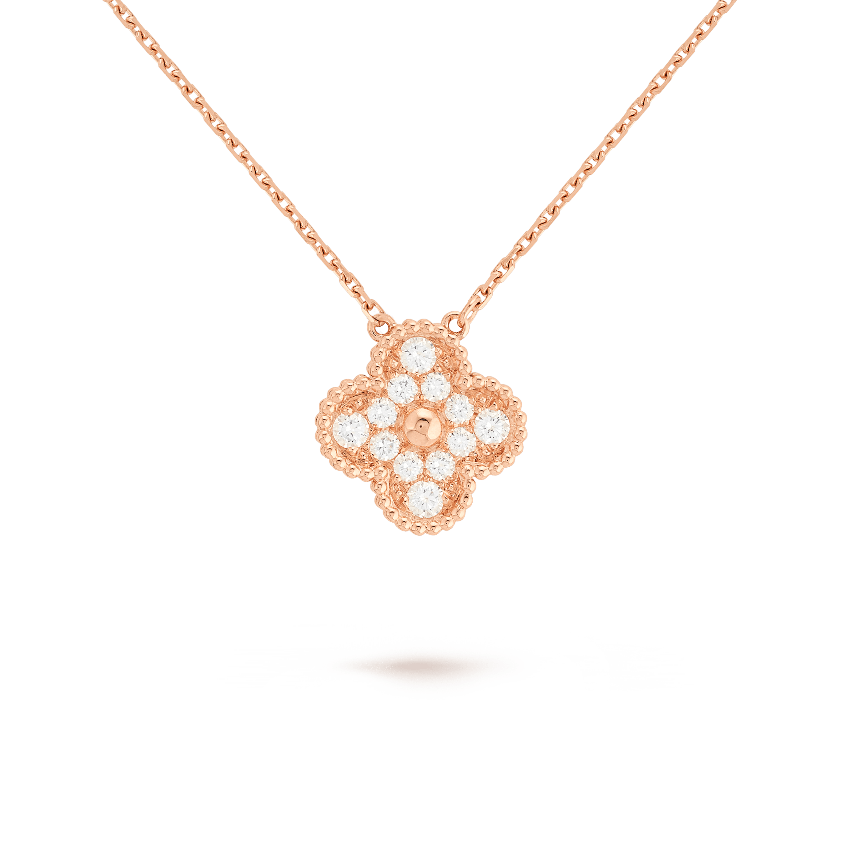 ヴィンテージ アルハンブラ ペンダント, ローズ ゴールド, ダイヤモンド: 12 石, 0.48 カラット, Detail, Jewelry Pendent