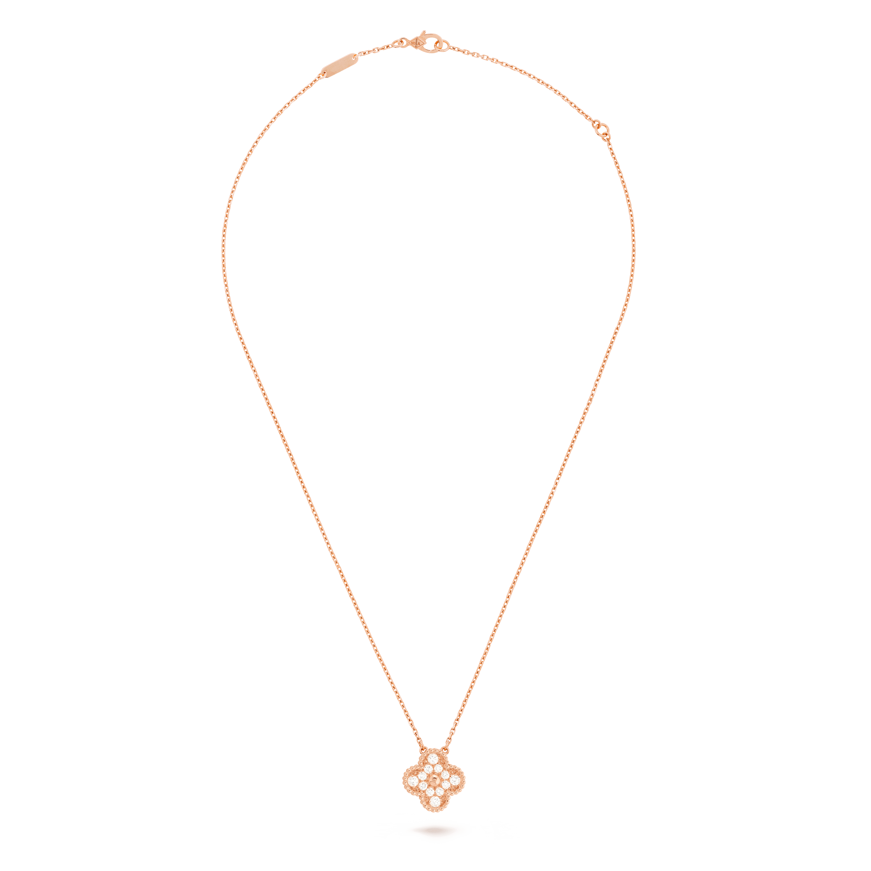 ヴィンテージ アルハンブラ ペンダント, ローズ ゴールド, ダイヤモンド: 12 石, 0.48 カラット, Front, Jewelry Pendent