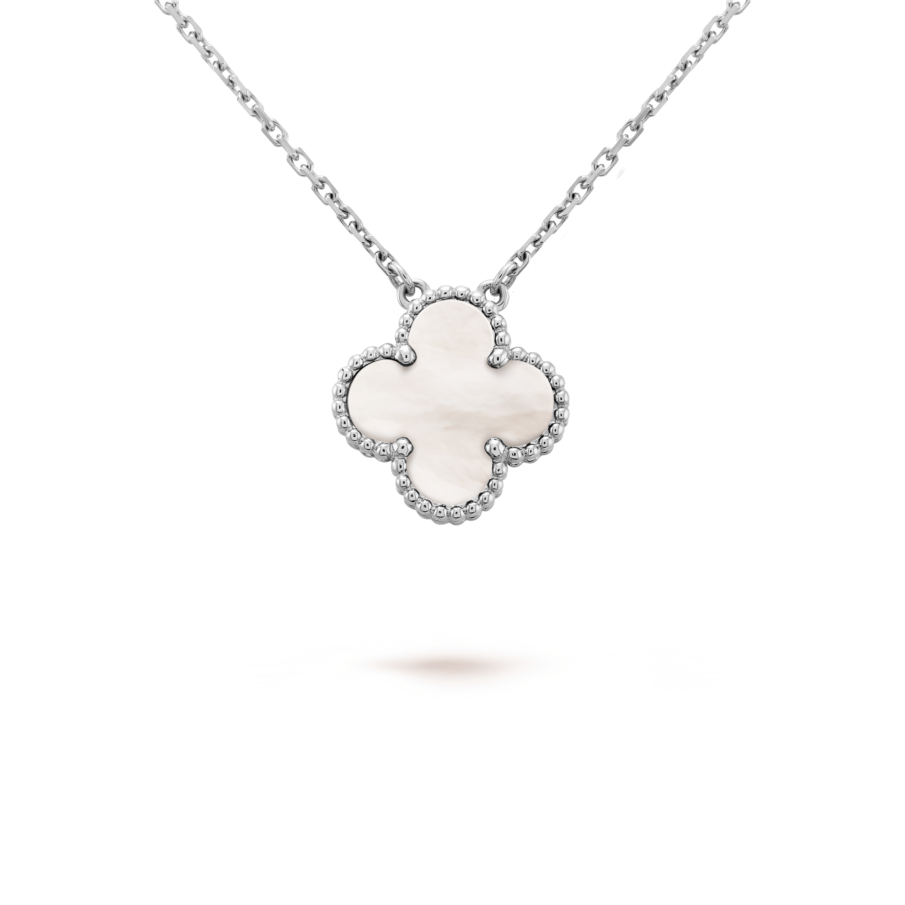 ヴィンテージ アルハンブラ ペンダント, ホワイトゴールド, マザー オブ パール:  1 石, Detail, Jewelry Pendent