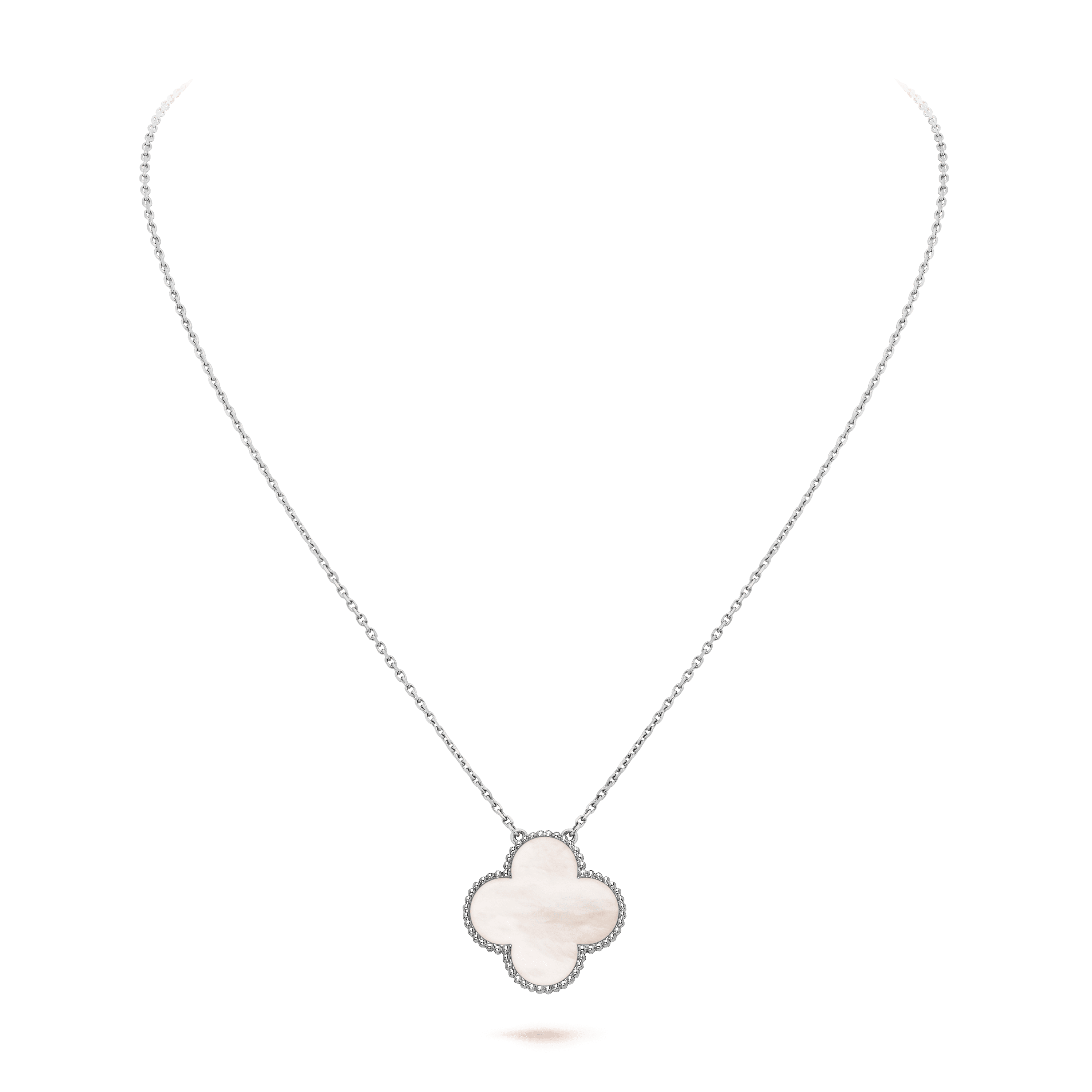 マジック アルハンブラ ペンダント, ホワイトゴールド, マザー オブ パール: 1 石, Front, Jewelry Pendent