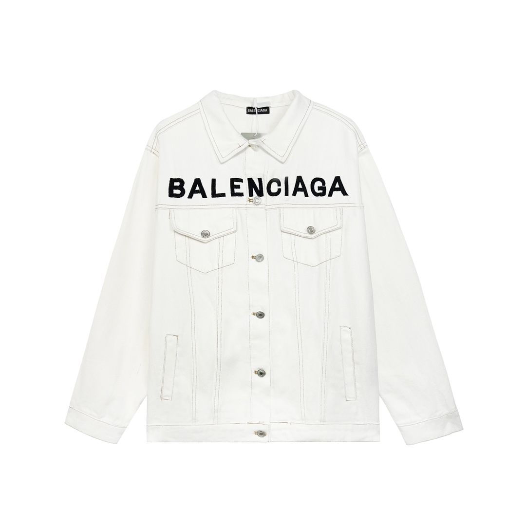 BALENCIAGA】バレンシアガの新しい刺繍デニムジャケット、男女兼用