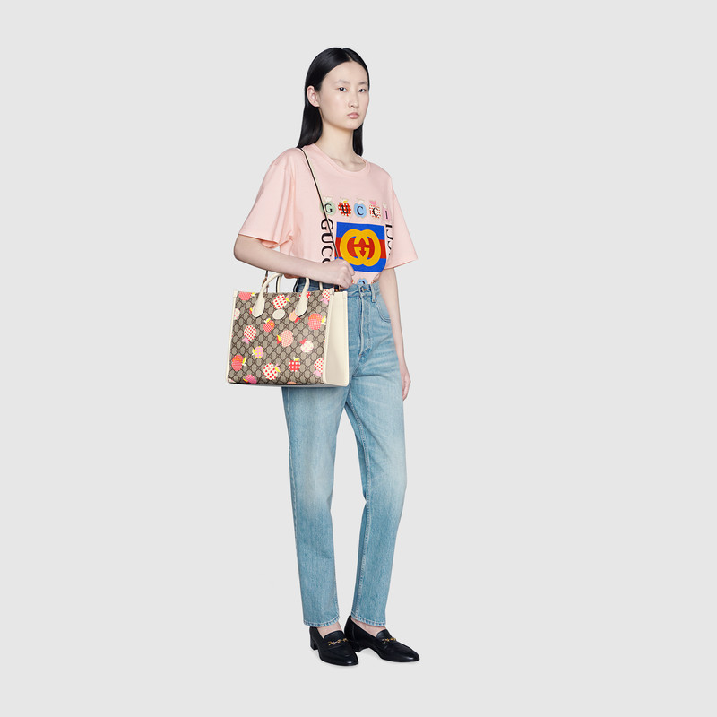 心苹果图案小号托特包