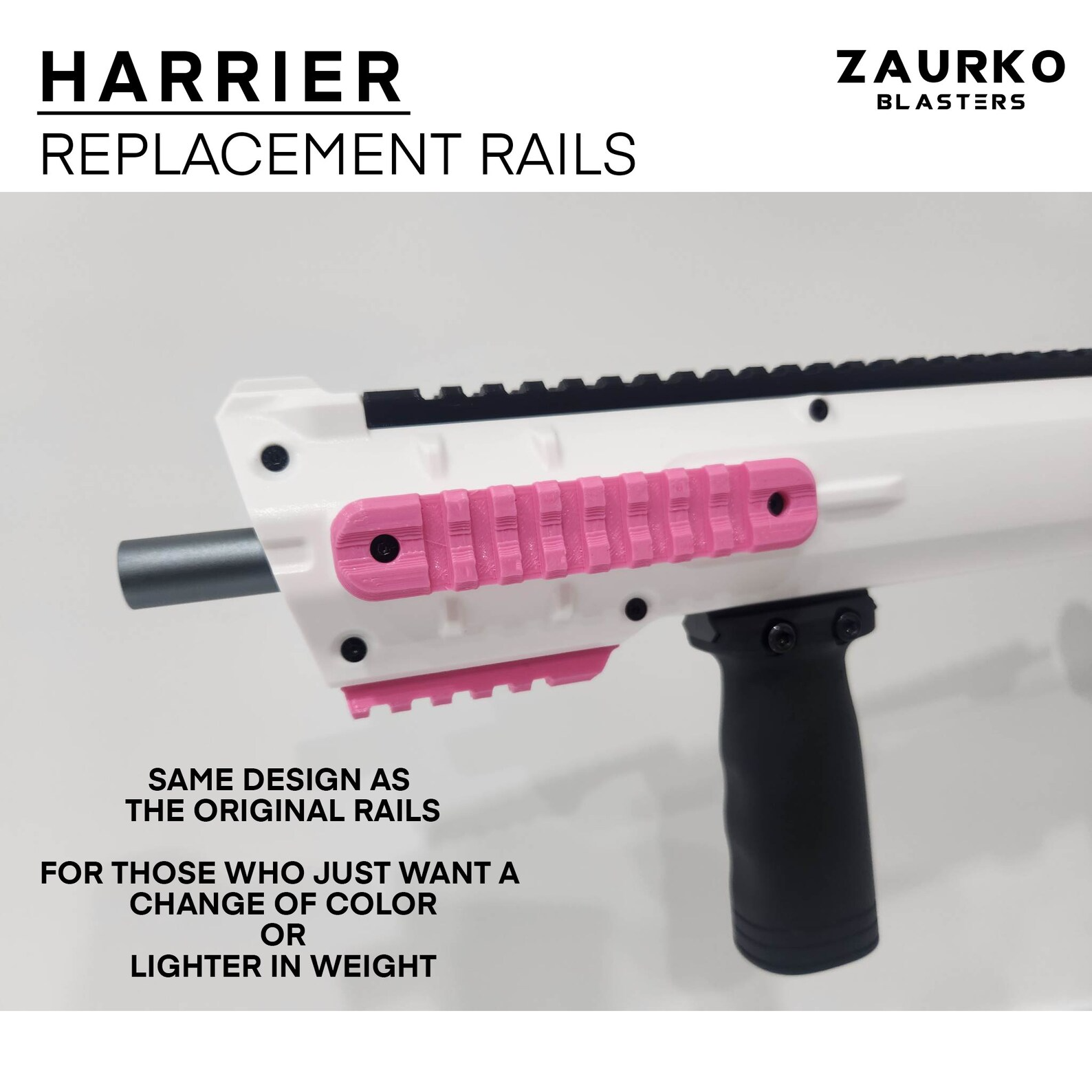 Zaurko Blasters - Harrier Replacement Rails (PLA+)
