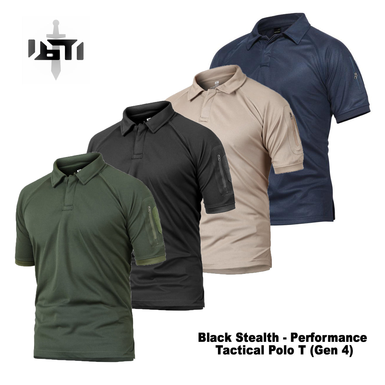 Black Stealth - Performance Tactical Polo T (Gen 4)