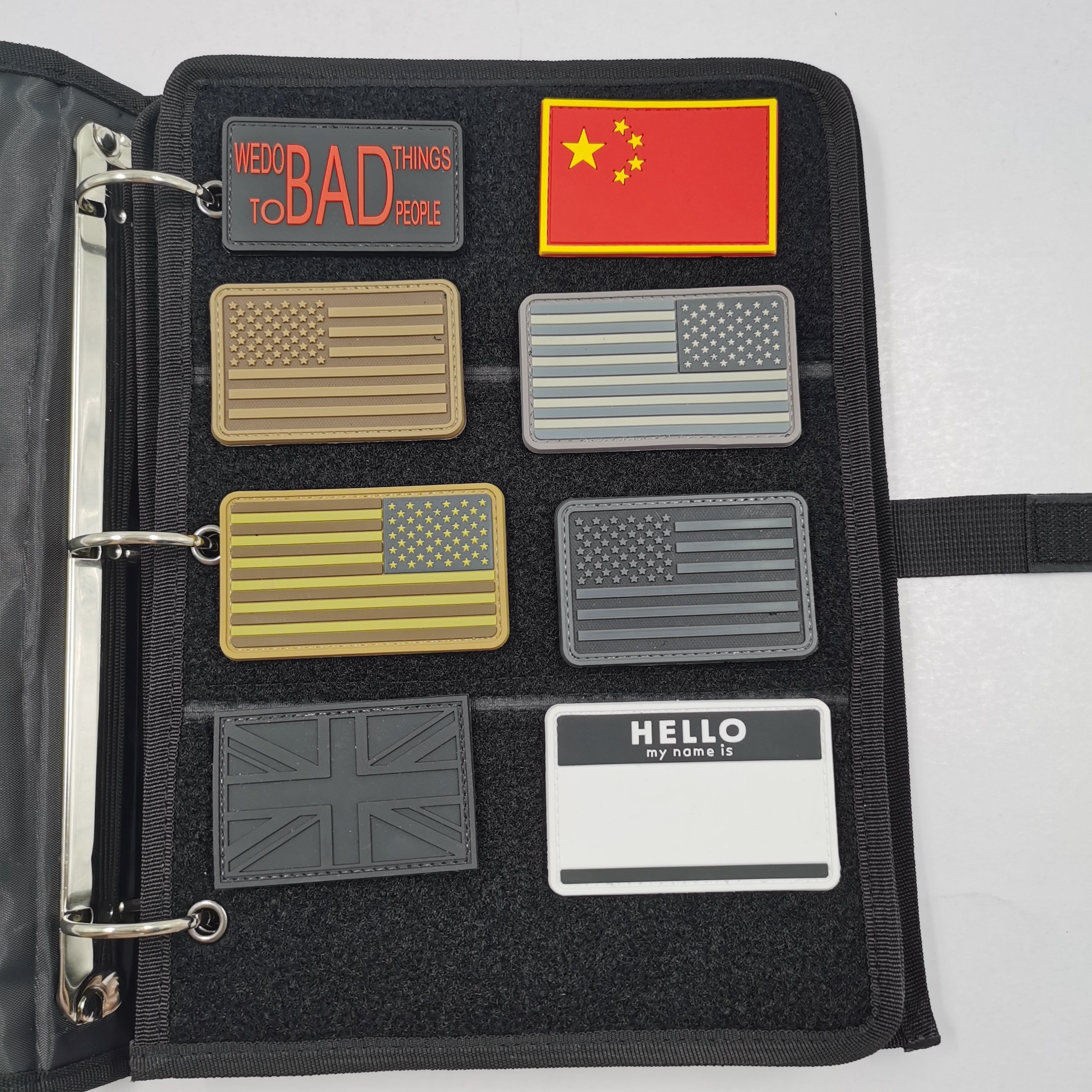 Black Stealth - Ballistic Nylon Velcro Morale Patch Book / Bag