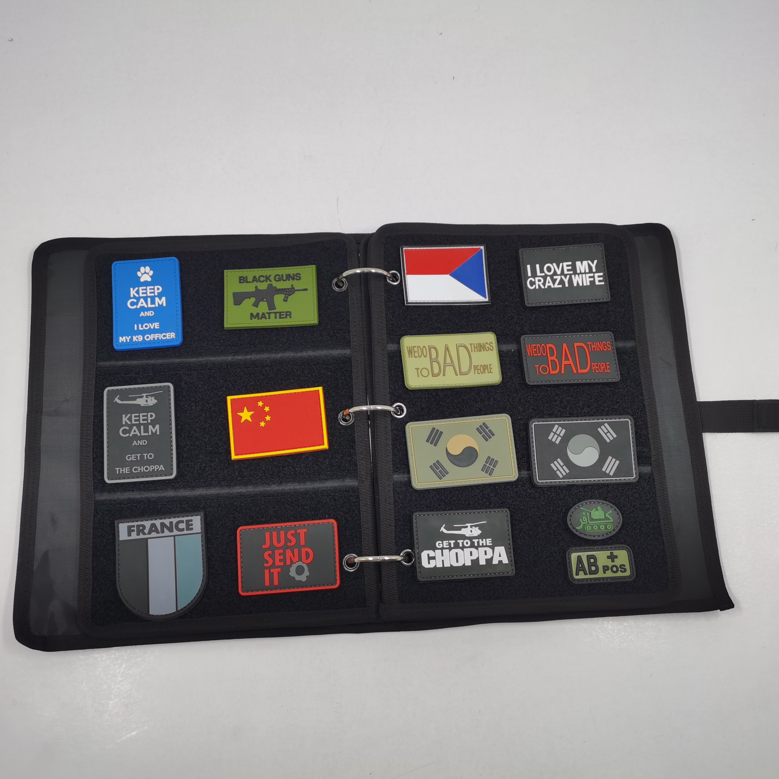 Black Stealth - Ballistic Nylon Velcro Morale Patch Book / Bag