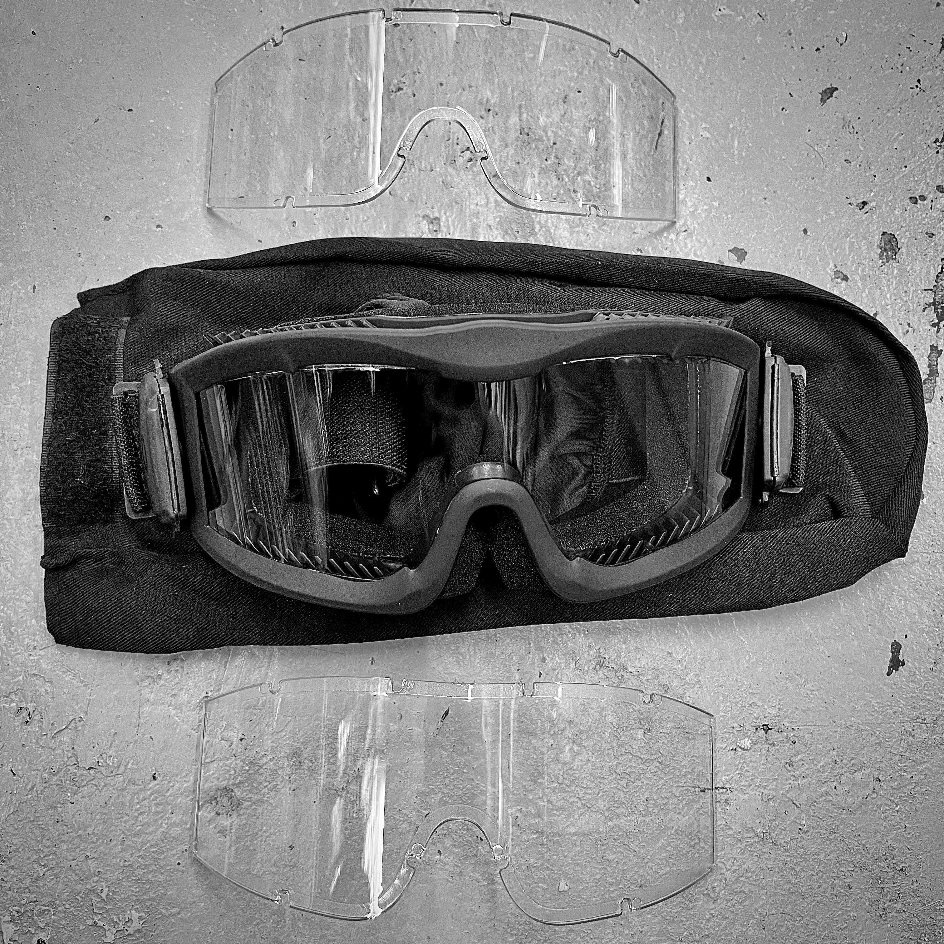 Black Stealth - Ballistic Asian Fit Goggles ANSI Z87.1+