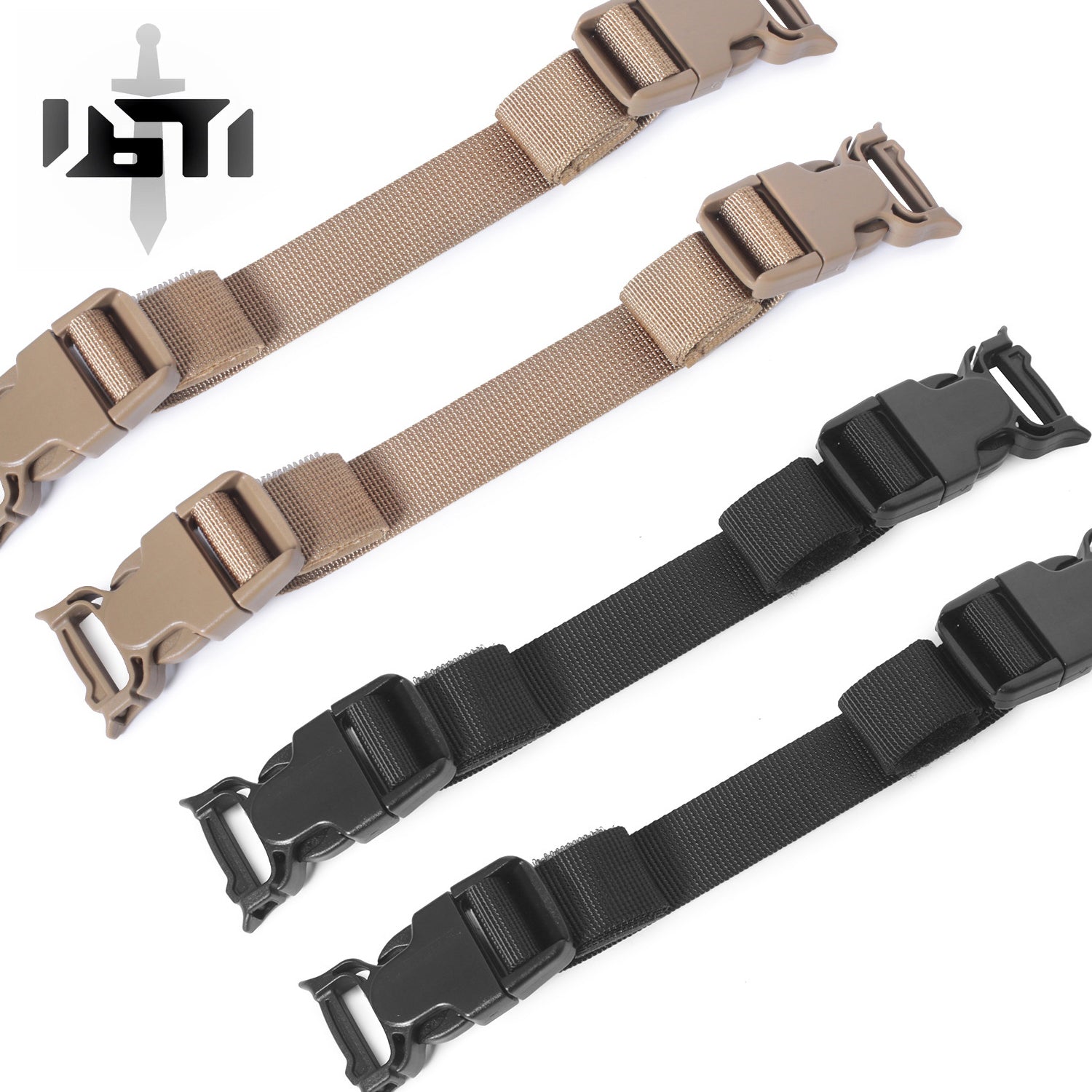 Black Stealth - Tactical Quick Release Compression Strap (2pc)