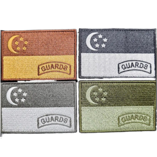 Singapore Flag Guards Embroidered Velcro Morale Patch - Singapore Series