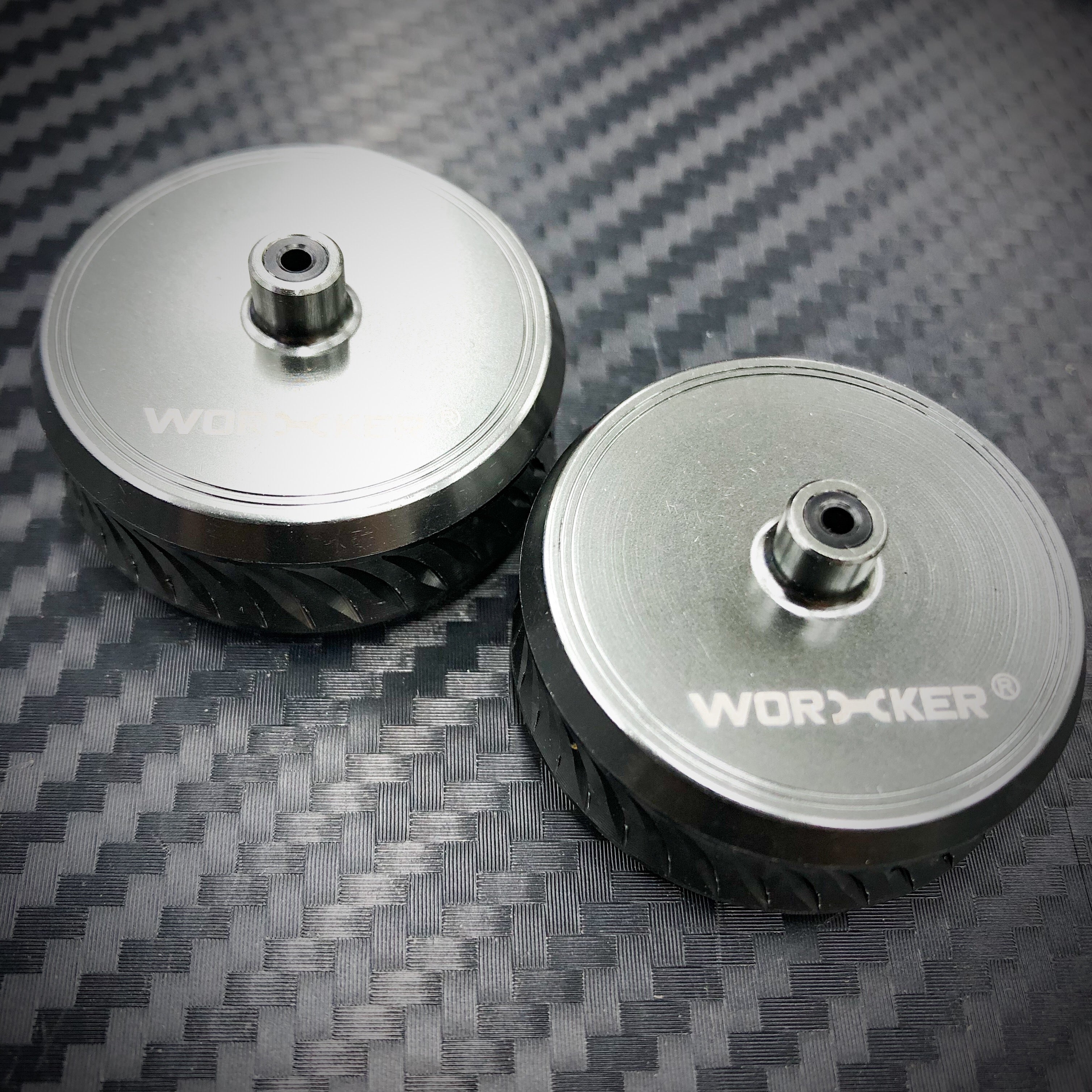 Worker - NERF Replacement Metal Flywheels (Diagonal Pattern Groove)