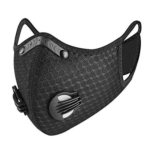 Black Stealth - N95 Filter Mask with Dual Valve (Extra Filter)V4