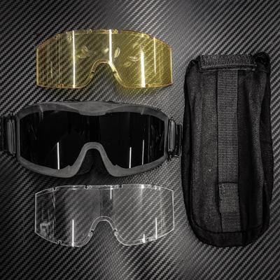 Black Stealth - Ballistic Asian Fit Goggles ANSI Z87.1+