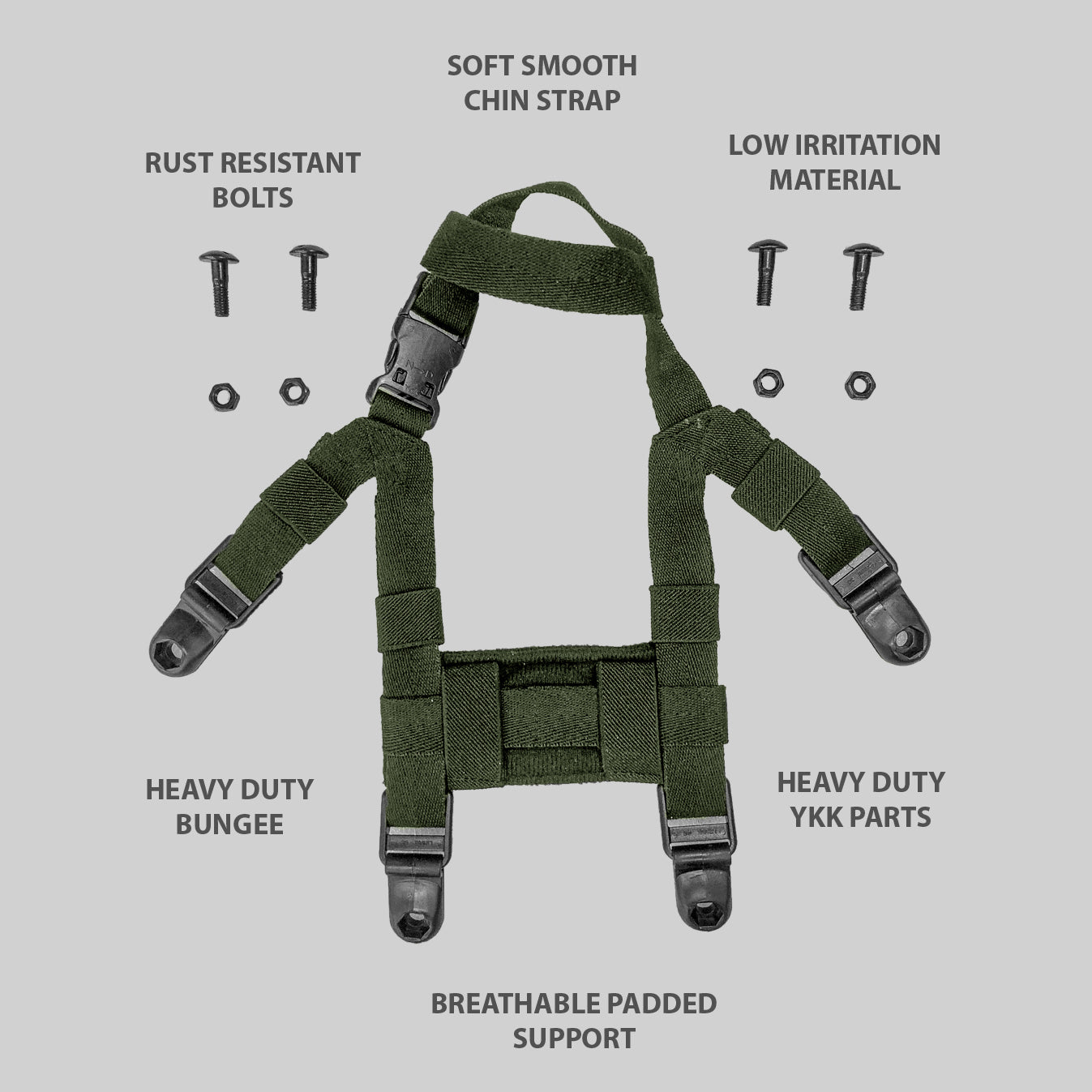 Black Stealth - Replacement Chin Strap for SAF Helmet (M88)