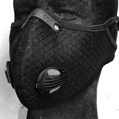 Black Stealth - N95 Filter Mask with Dual Valve (Extra Filter)V4