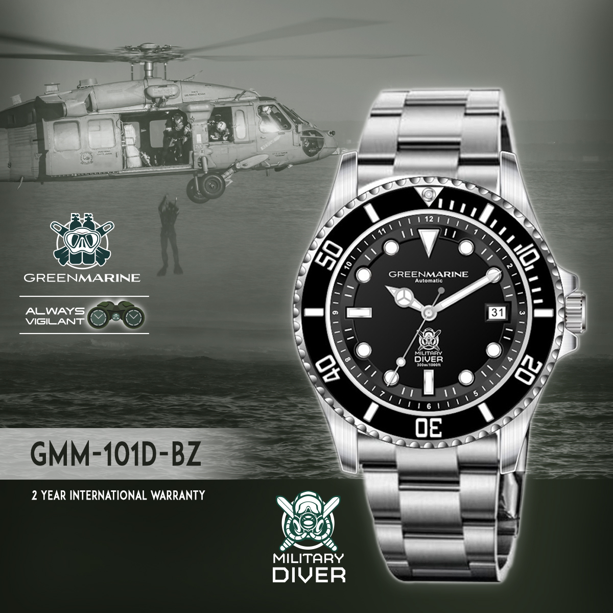 Green Marine - Military Diver Watch Automatic