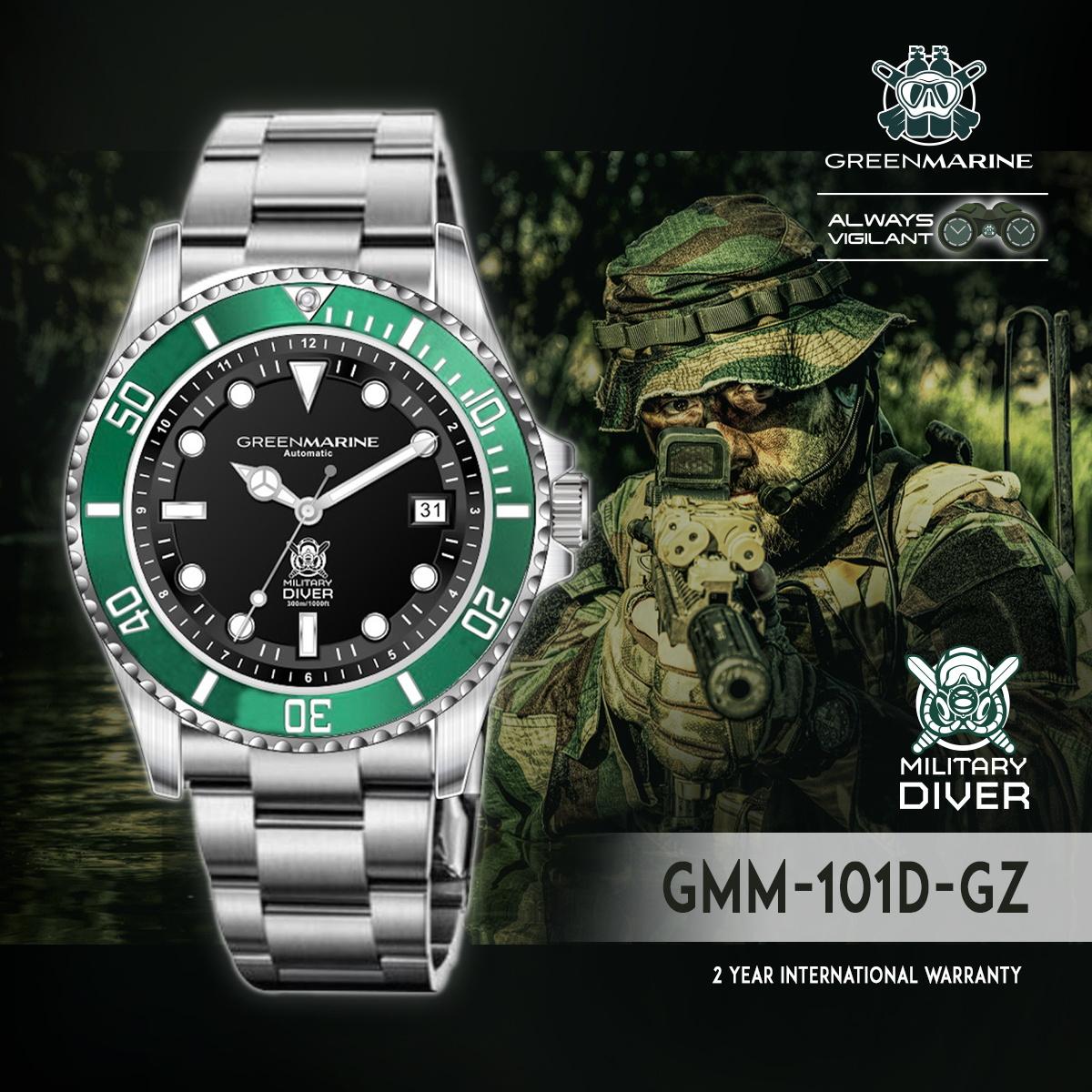 Green Marine - Military Diver Watch Automatic