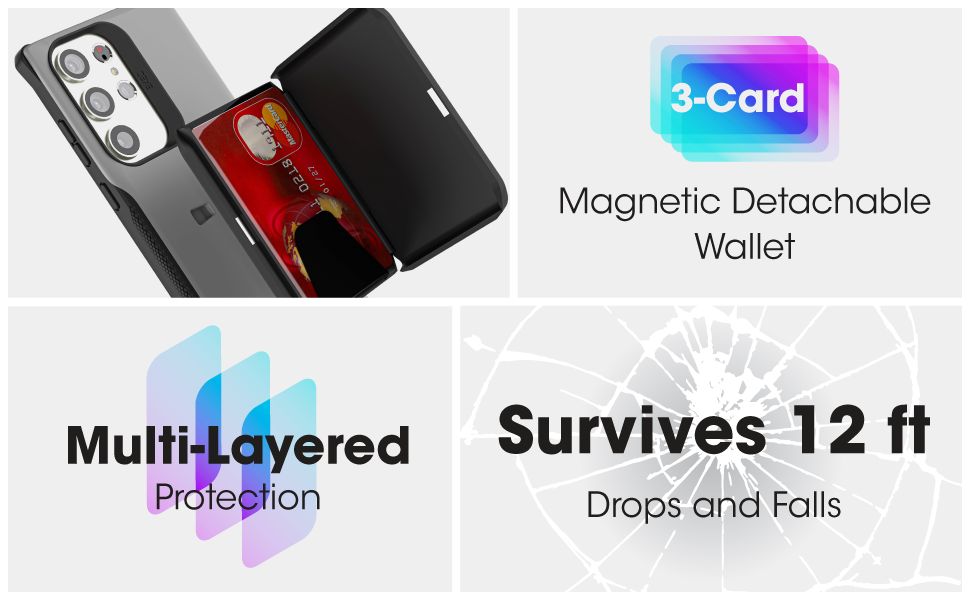 Samsung Galaxy S23 Ultra Case Wallet Card Holder Magnetic