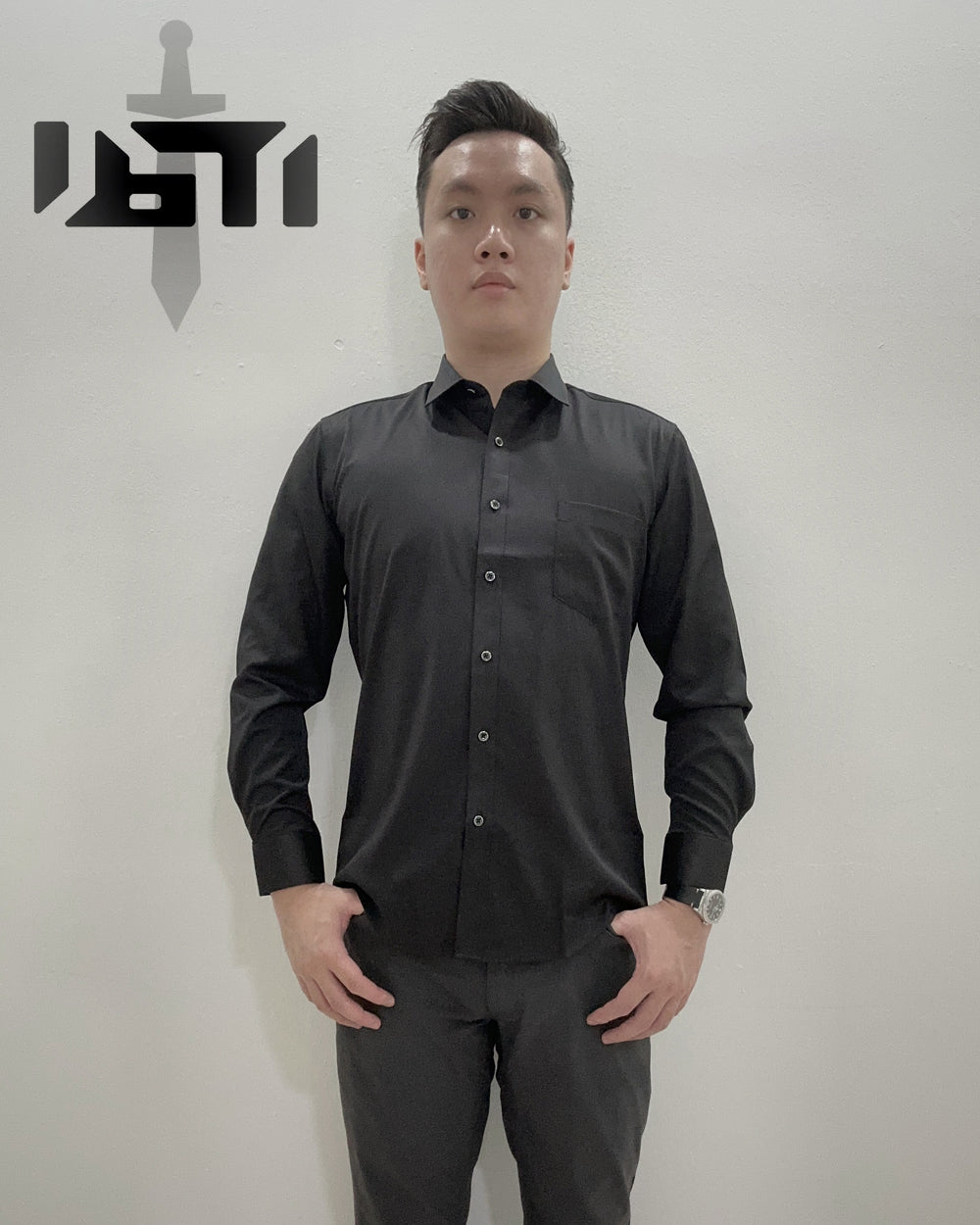 Black Stealth - Combat Formal Slim Fit Dress Shirt