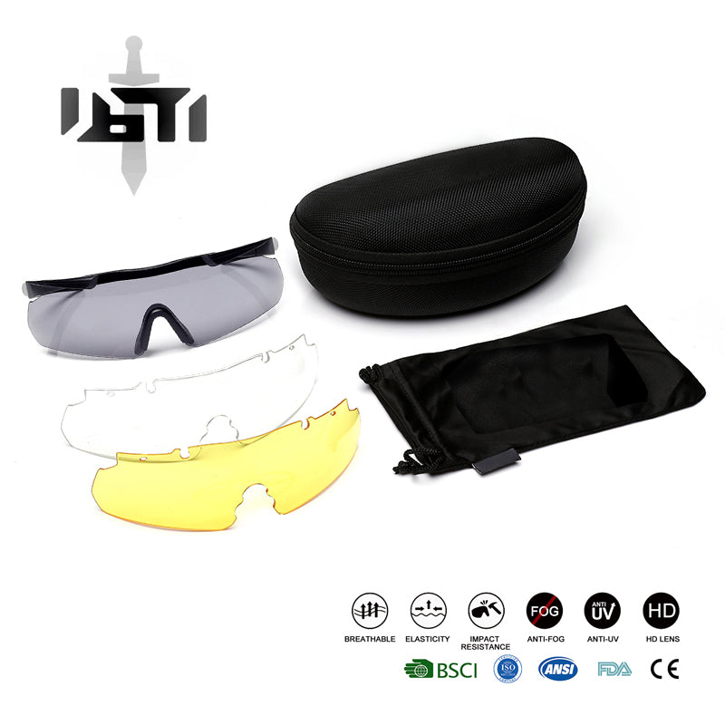 Black Stealth - Ballistic Shooting / Operations Safety Glasses (Asian Fit)