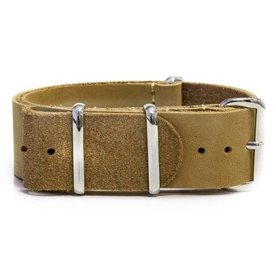 Genuine Soft Leather NATO Watch Strap 22mm