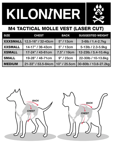 Kiloniner - M4 Tactical MOLLE Vest for Pets
