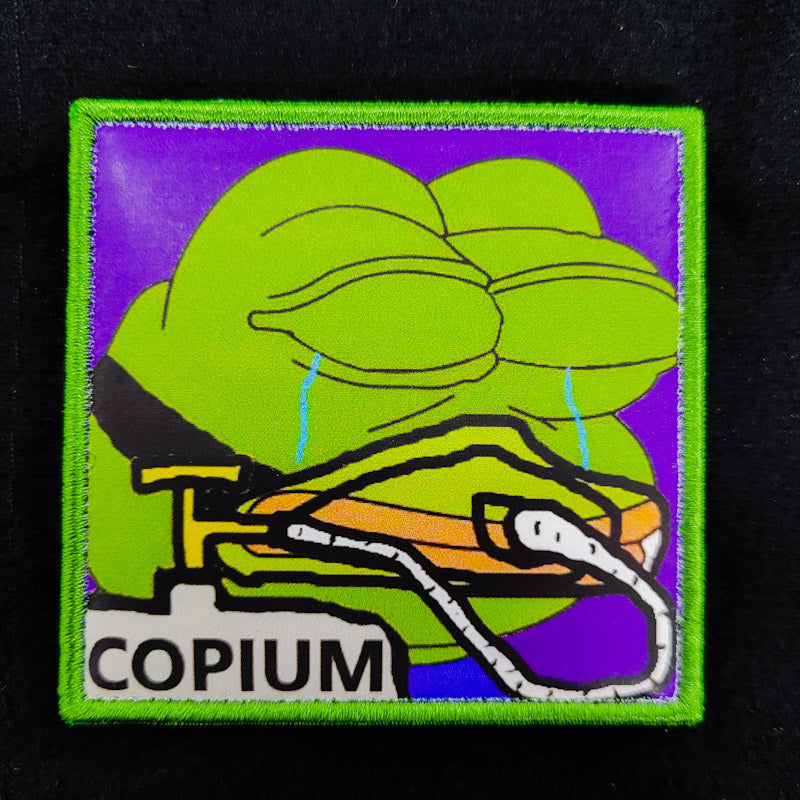 Meme Pepe Hopium Copium Velcro Morale Patch
