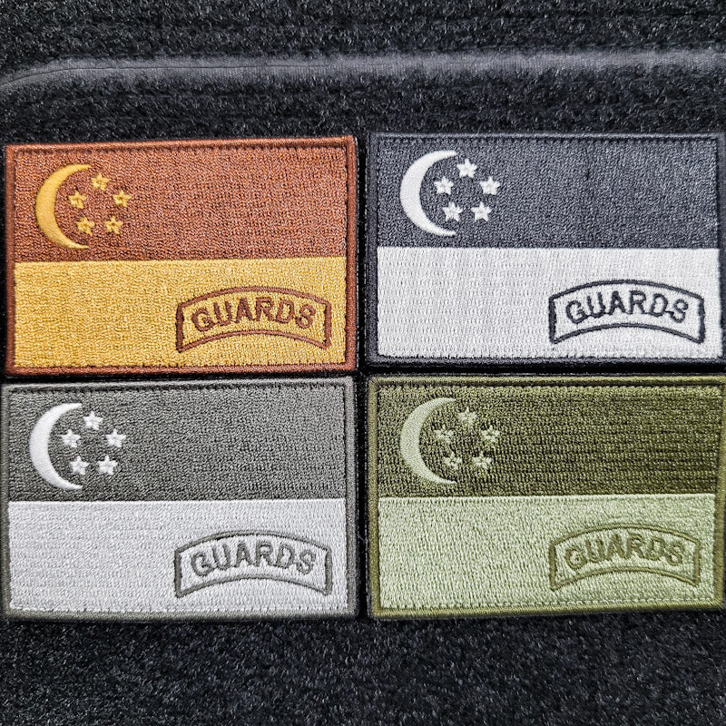 Singapore Flag Guards Embroidered Velcro Morale Patch Singapore Series