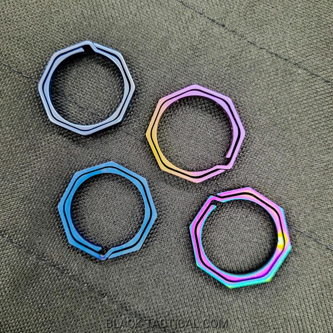 Titanium Octagon Bagua Heat Treated Key Ring