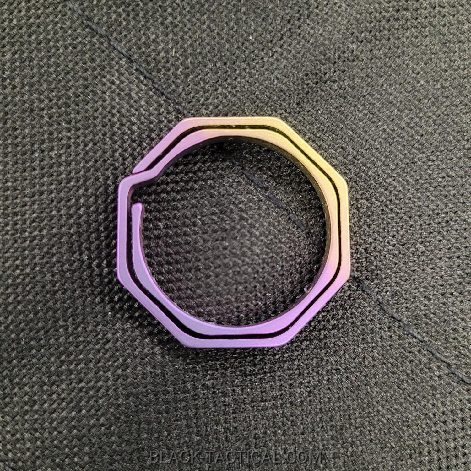 Titanium Octagon Bagua Heat Treated Key Ring