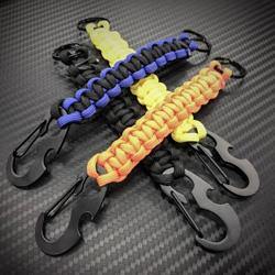 Paracord Key Fob with Carabiner Bottle Opener - Black-Tactical.com