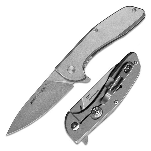 Real Steel E571 Knife, Stonewash, RS-7131