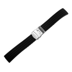 Silicone Butterfly Clasp Watch Strap (Stripe) (22mm)