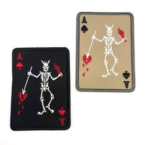 Embroidery Patch - Skeleton Ace of Spades - Black-Tactical.com