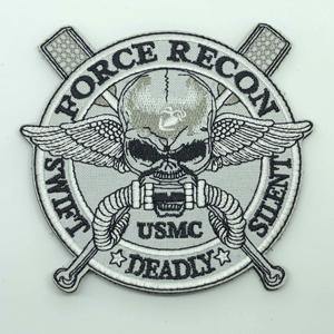 Embroidery Patch - USMC Forcee Recon - Black-Tactical.com
