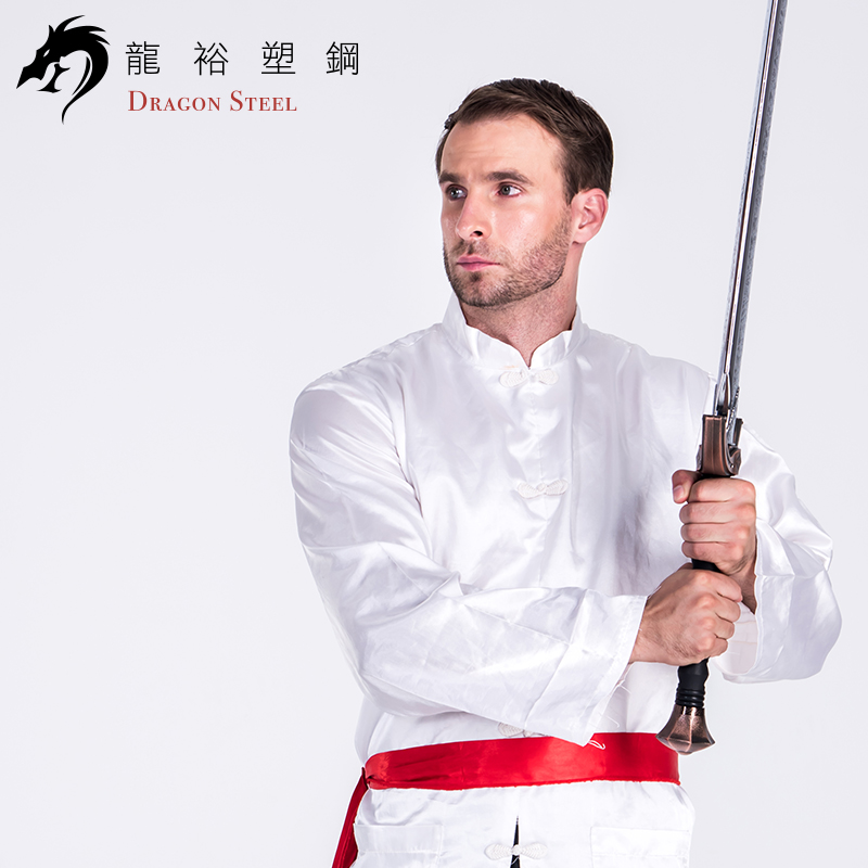 Dragon Steel - Double Handed Long Sword 1 w/ Silver Blade (W-206P)