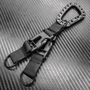 Black Stealth -  Detachable Dual Keyring Split Carabiner (ZJ020)